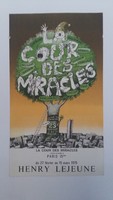 Affiche pour l'exposition <em><strong>Henry Lejeune</strong></em>, à la cour des miracles (Paris), du 27 févrie au 15 mars 1975.